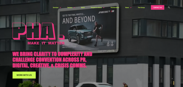 The PHA Group website homepage - Dig & Dig